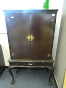 Mahogany Cocktail Cabinet on Cabriole Legs with Drawer