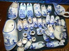 Tray of Delft Shoes and Clogs