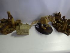 Three Plate Sculptures and a House