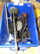 Box of Wrought Iron Candlesticks, Etc