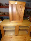 Two Small Pine Shelving Units