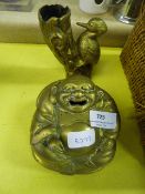 Brass Buddha and a Brass Woodpecker