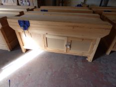 Joiners Bench with Two Vices and Cupboard