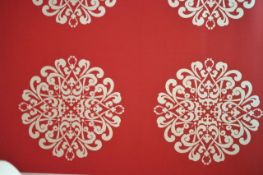Nine Rolls of Red Patterned Wallpaper
