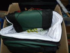 Large Box of Bric-a-Brac, Coat Hangers, Etc