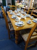 Dining Table with Six Upholstered Chairs