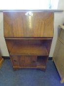 Walnut Bureau with Shelves and Cupboard