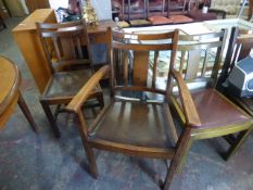 Set of Eight Oak Dining Chairs. Six Dinners and Two Carvers