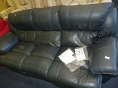 Green Leather Chair with Reclining Side