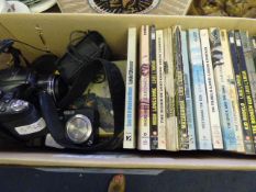 Box of Paperbacks, Fuji Film Camera, Etc