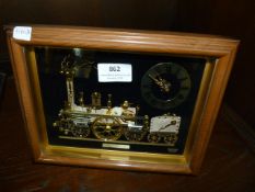 Clock Part Mural of a Steam Train