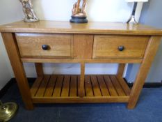 Multiyork Oak Two Drawer Wall Cupboard