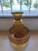 Gilded Glass Vase and Fruit Bowl