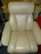Cream Leather Stress less Style Recliner