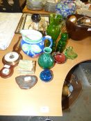 Assorted Decorative Glassware, Barometer, Pottery, Etc