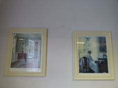 Pair of White Framed Pictures