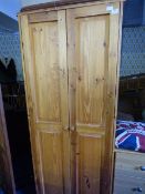 Pitch Pine Double Door Wardrobe