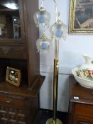 Brass and Glass Standard Lamp