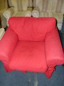 Red Fabric Easy Chair