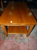 Solid Oak Coffee Table with Shelf