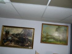 Two Constable Prints in Gilt Frames