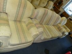 Cream Striped Three Piece Suite