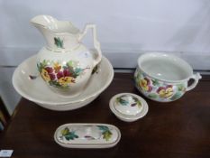 Cream and Floral Toilet Set