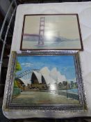 Sydney Opera House Oil Painting & 1 Other