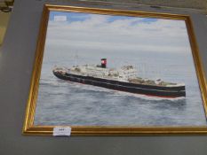 Oil Painting of a Ship