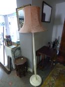 White Painted Standard Lamp and Shade