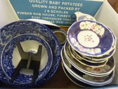 Box of Blue and White Pottery