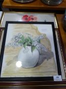 Two Framed Prints and a Framed Needle Work