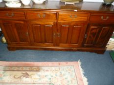 Mahogany Four Door Four Drawer Sideboard with Plate Rack