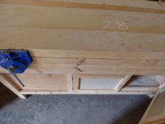 Joiners Bench with Two Vices and Cupboard