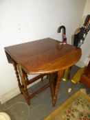 Oak Barley Twist Drop Leaf Table