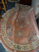 Large Oval Floral Patterned Rug