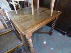 Drop Leaf Oak Barley Twist Leg Dining Table