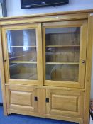 Multiyork Large Glazed Oak Cabinet with Shelves and Cupboards