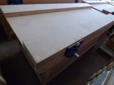 Joiners Bench with Two Vices and Cupboard