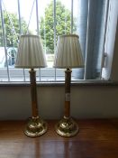 Pair of Brass Based Table Lamps
