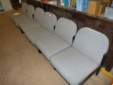 *Six Grey and Black Upholstered Reception Chairs