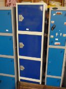 *Bank of Four Blue and Grey Cubicle Lockers