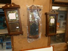 *Three Reproduction Mahogany Cased Wall Clocks with Roman Numeral Dials