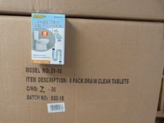 *Case Containing 144 Sets of Mrs Mop Foaming Toilet and Drain Clean Tablets