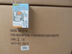 *Case Containing 144 Sets of Mrs Mop Foaming Toilet and Drain Clean Tablets