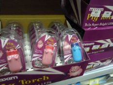 *Carton Containing 144 Maxim Pig Torch Twin Super Bright LED Keyrings