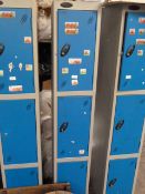 *Bank of Three Blue and Grey Cubicle Lockers