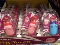 *Carton Containing 144 Maxim Pig Torch Twin Super Bright LED Keyrings