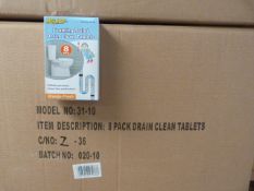 *Case Containing 144 Sets of Mrs Mop Foaming Toilet and Drain Clean Tablets