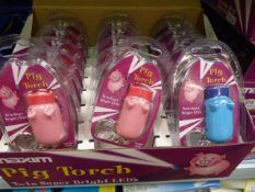 *Carton Containing 144 Maxim Pig Torch Twin Super Bright LED Keyrings